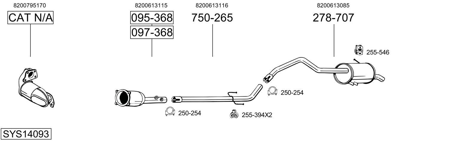 Išmetimo sistema BOSAL SYS14093
