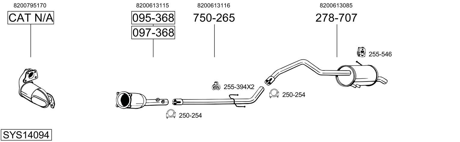 Išmetimo sistema BOSAL SYS14094