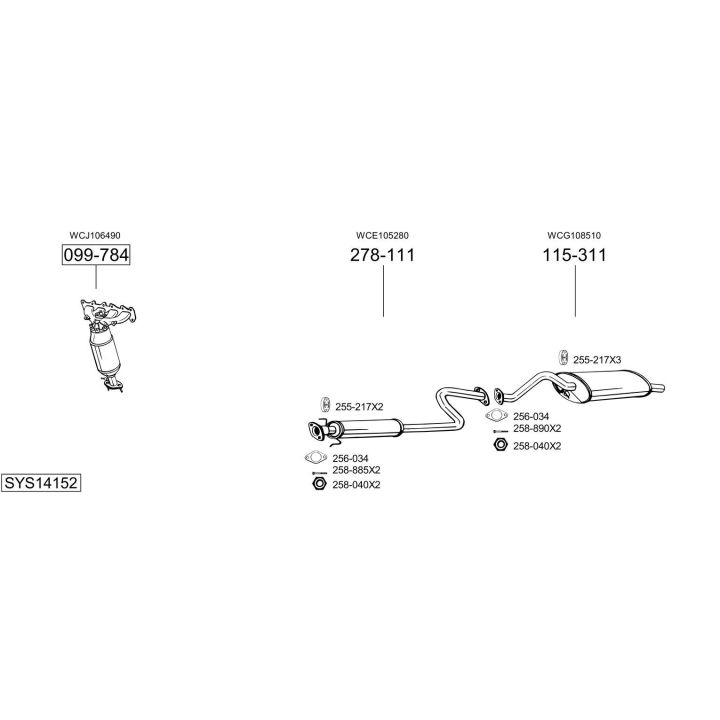 Išmetimo sistema BOSAL SYS14152