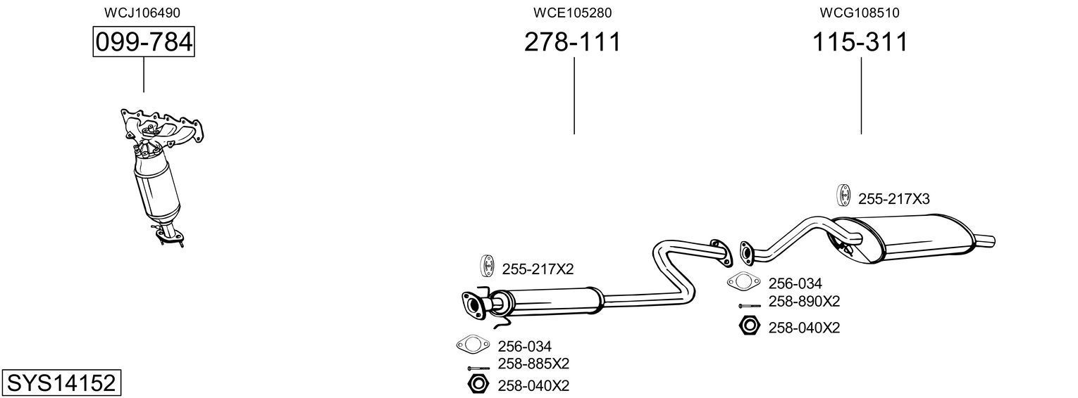 Išmetimo sistema BOSAL SYS14152