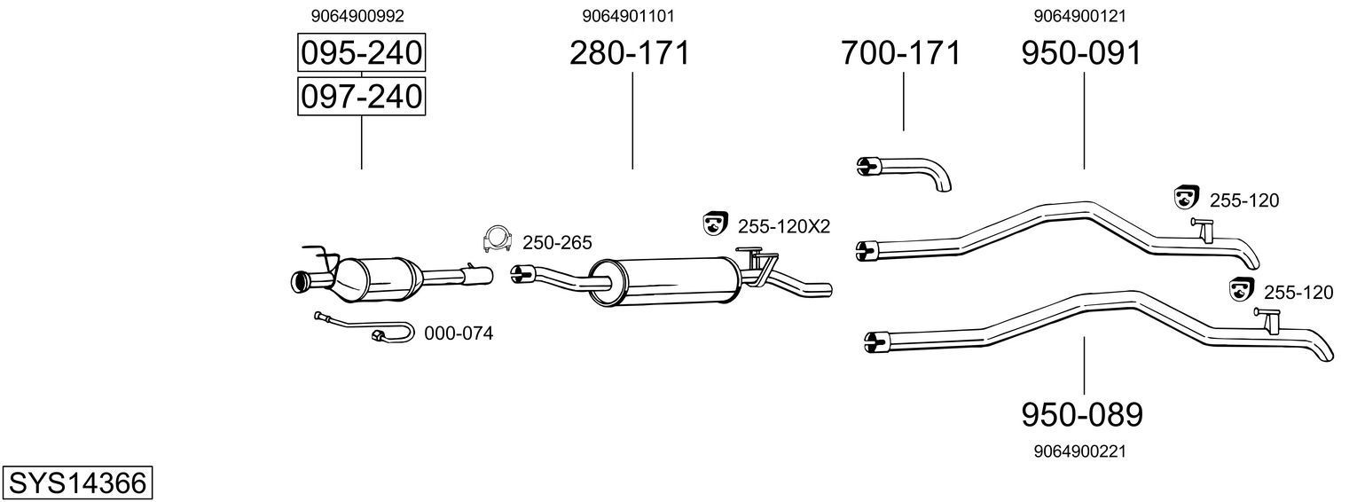 Išmetimo sistema BOSAL SYS14366