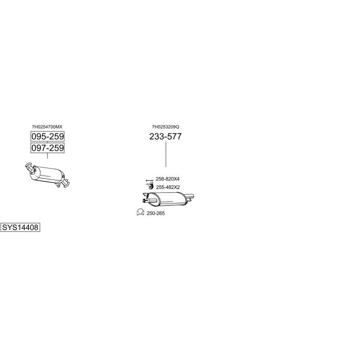 Išmetimo sistema BOSAL SYS14408