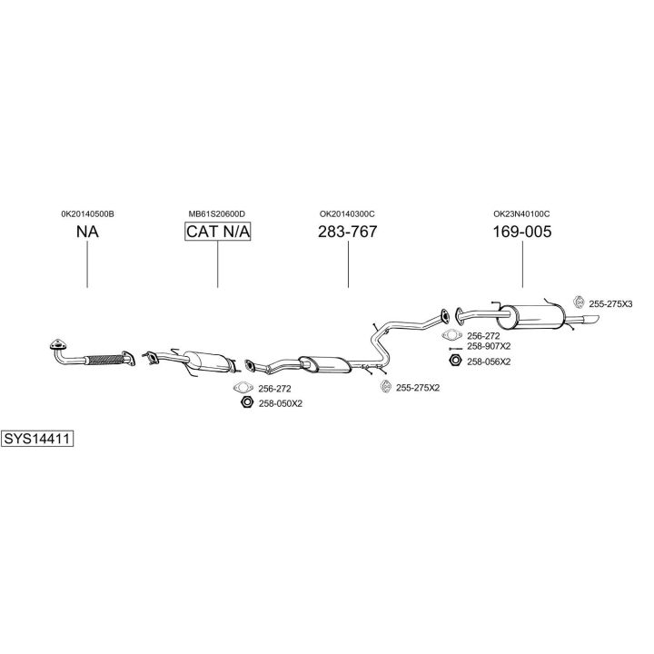 Išmetimo sistema BOSAL SYS14411