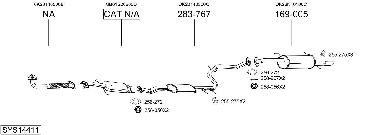 Išmetimo sistema BOSAL SYS14411