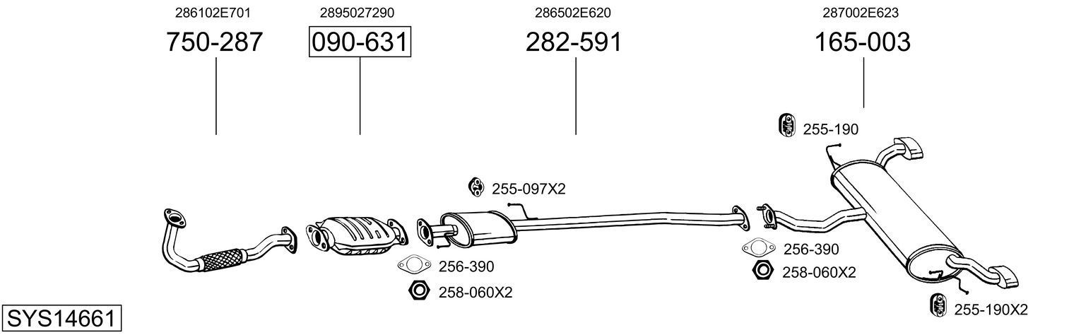 Išmetimo sistema BOSAL SYS14661