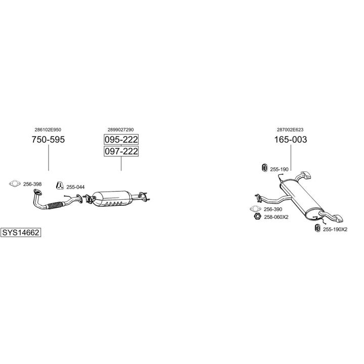 Išmetimo sistema BOSAL SYS14662