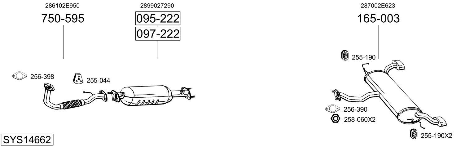 Išmetimo sistema BOSAL SYS14662