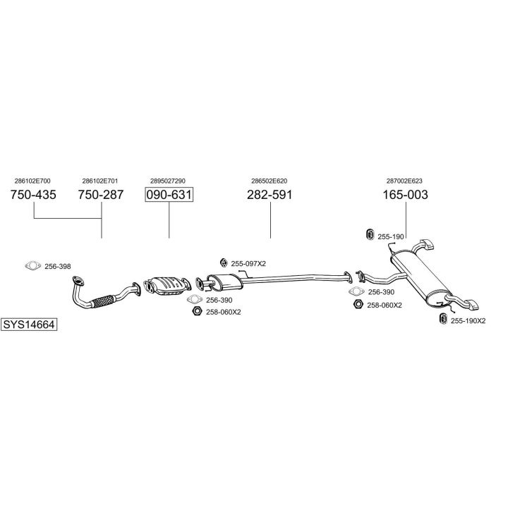 Išmetimo sistema BOSAL SYS14664