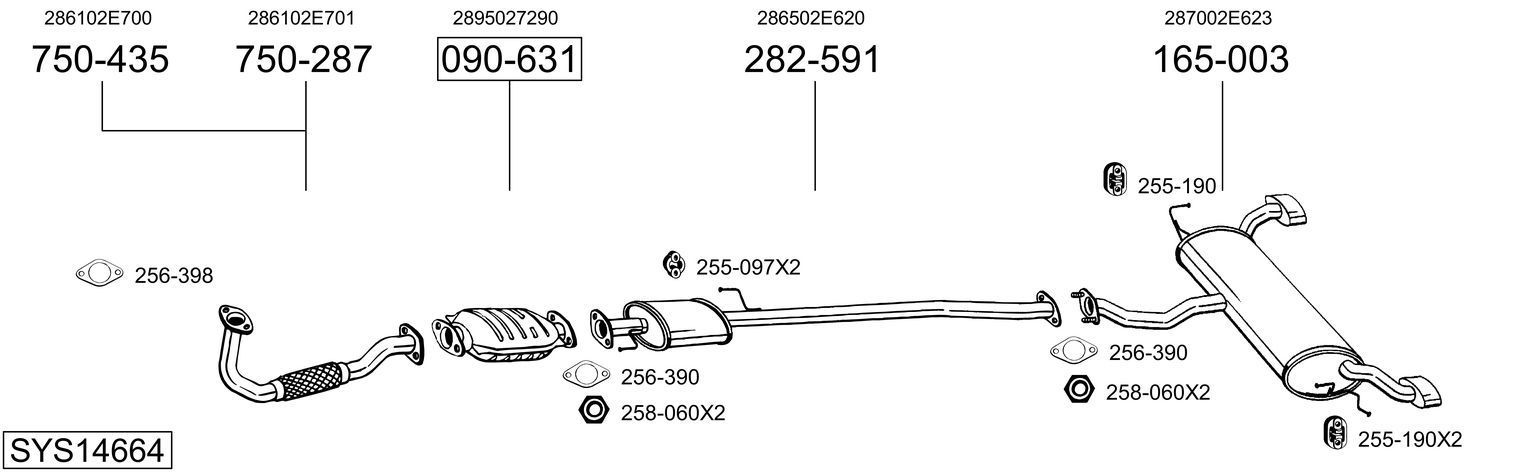 Išmetimo sistema BOSAL SYS14664