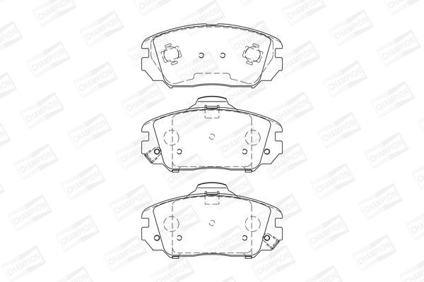 Stabdžių trinkelių rinkinys, diskinis stabdys CHAMPION 572616CH