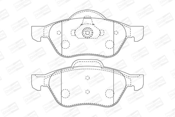 Stabdžių trinkelių rinkinys, diskinis stabdys CHAMPION 573016CH