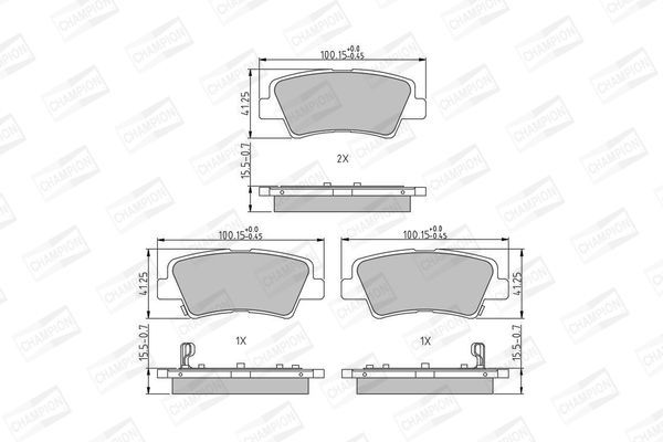 Stabdžių trinkelių rinkinys, diskinis stabdys CHAMPION 573816CH