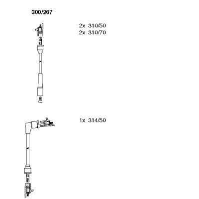 Uždegimo laido komplektas BREMI 300/267