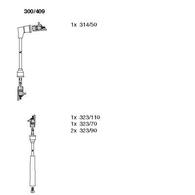 Uždegimo laido komplektas BREMI 300/409
