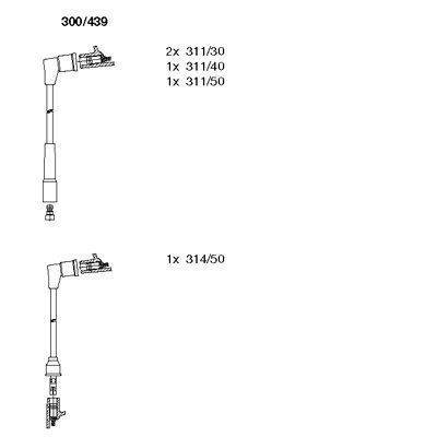 Uždegimo laido komplektas BREMI 300/439