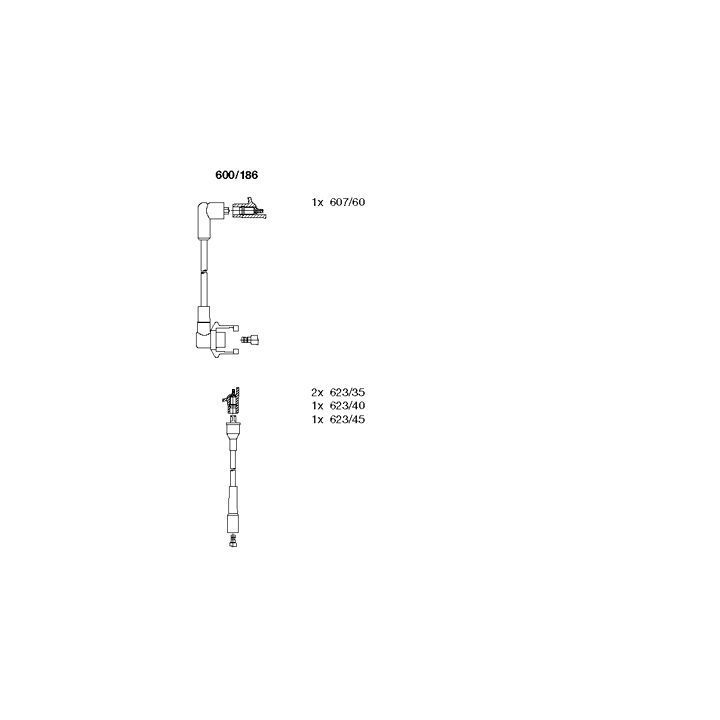 Uždegimo laido komplektas BREMI 600/186