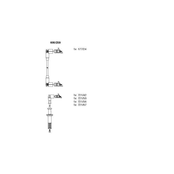 Uždegimo laido komplektas BREMI 600/259