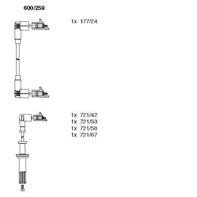 Uždegimo laido komplektas BREMI 600/259