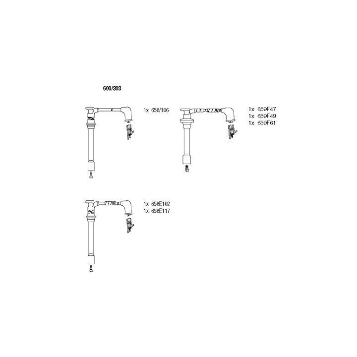 Uždegimo laido komplektas BREMI 600/303