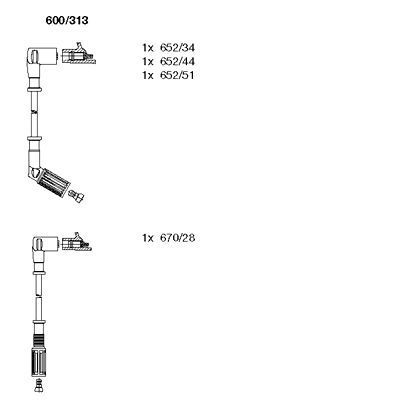 Uždegimo laido komplektas BREMI 600/313