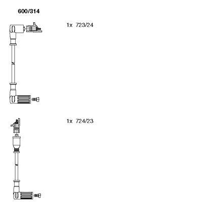 Uždegimo laido komplektas BREMI 600/314