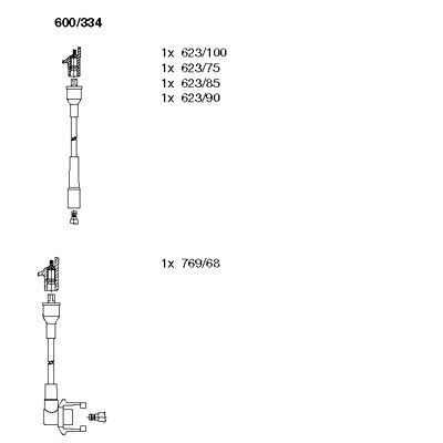 Uždegimo laido komplektas BREMI 600/334