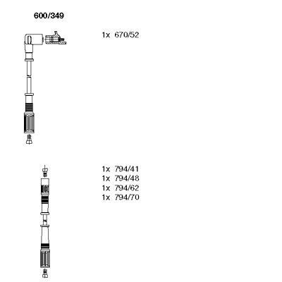 Uždegimo laido komplektas BREMI 600/349