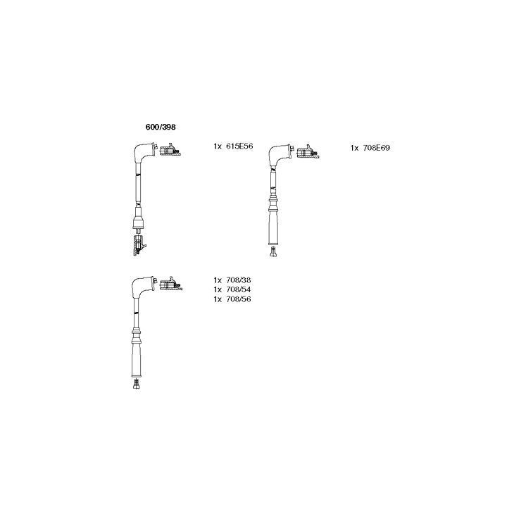 Uždegimo laido komplektas BREMI 600/398