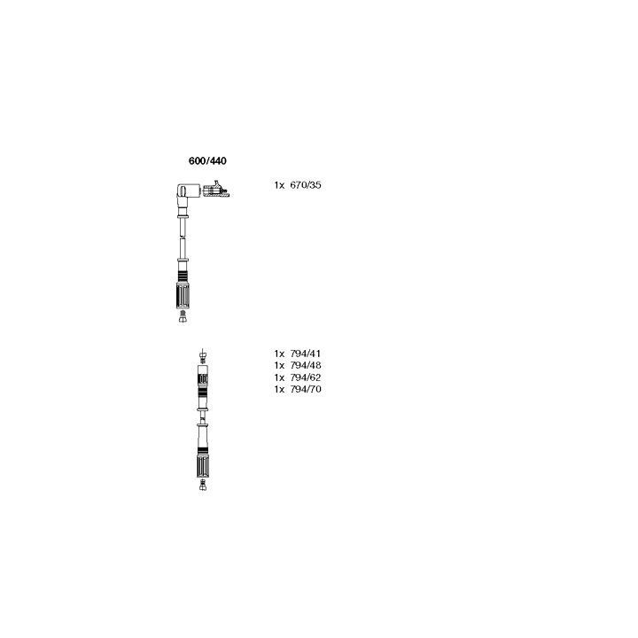 Uždegimo laido komplektas BREMI 600/440