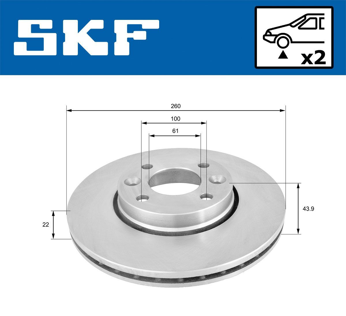 Stabdžių diskas SKF VKBD 80004 V2