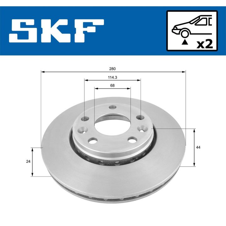 Stabdžių diskas SKF VKBD 80008 V2
