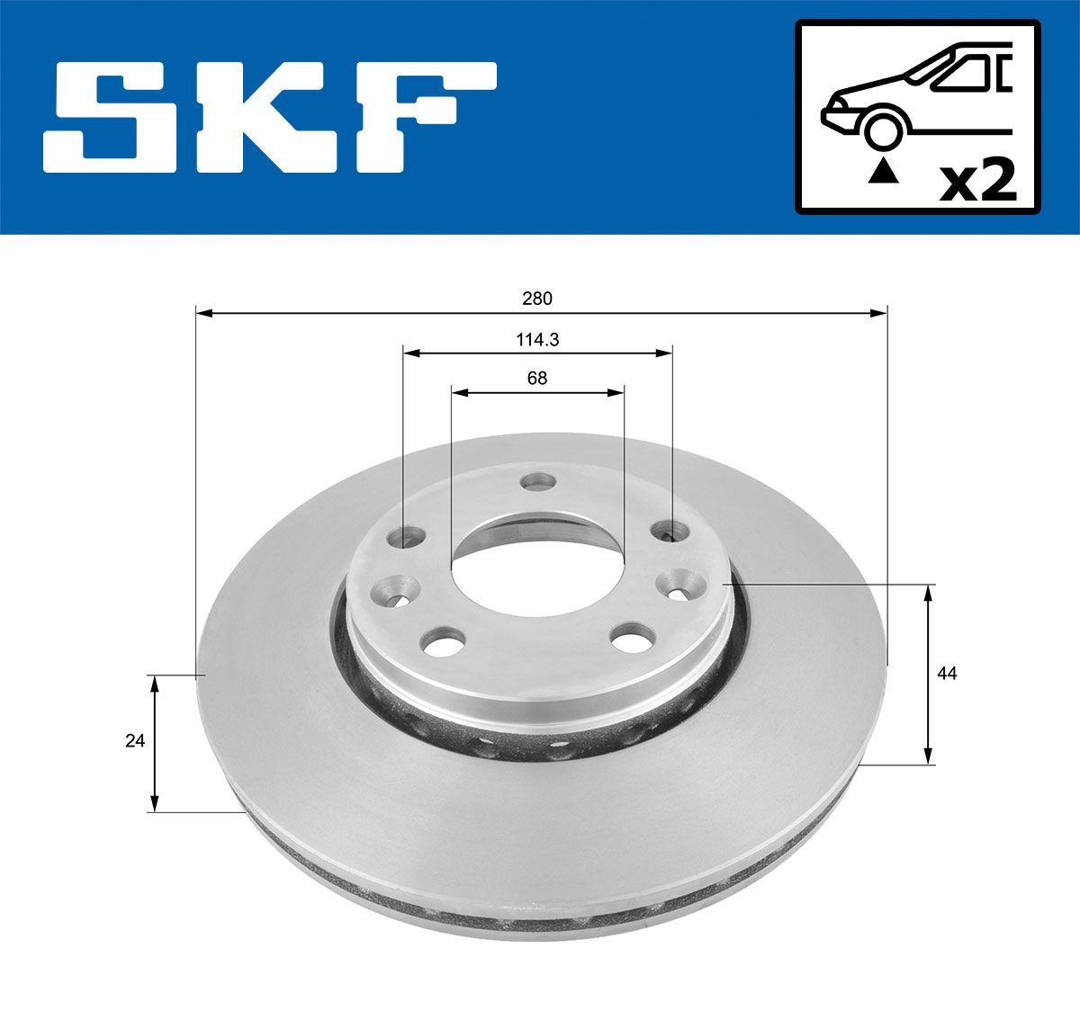 Stabdžių diskas SKF VKBD 80008 V2