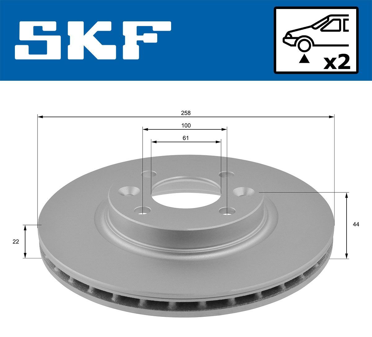 Stabdžių diskas SKF VKBD 80009 V2