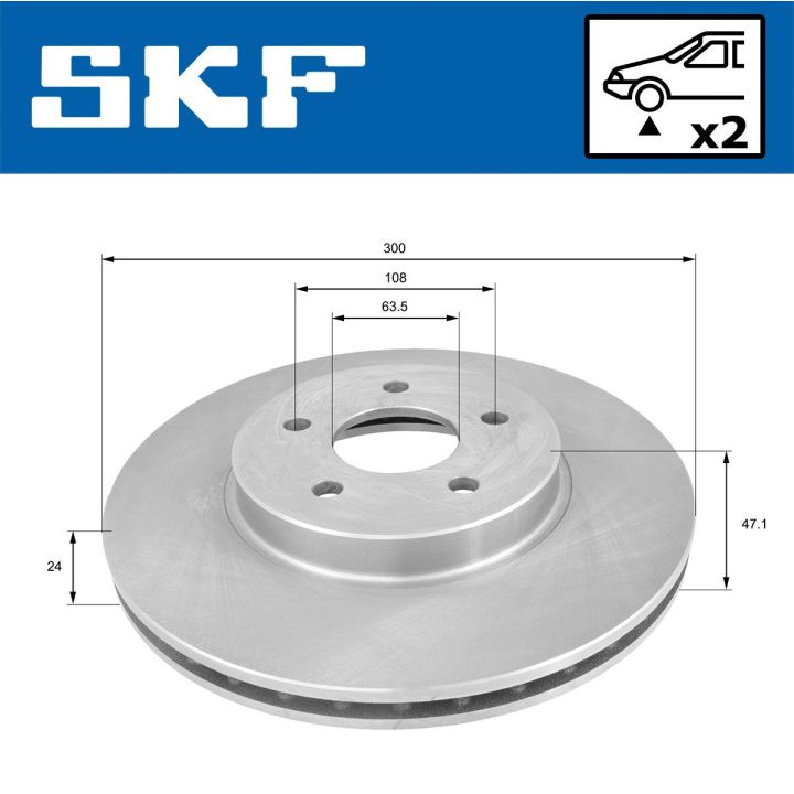 Stabdžių diskas SKF VKBD 80015 V2