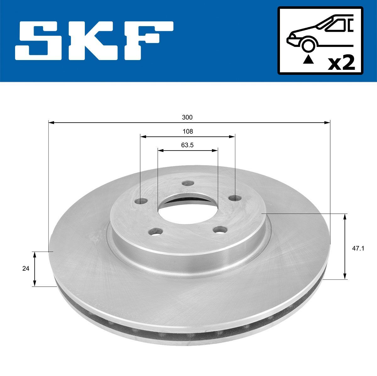 Stabdžių diskas SKF VKBD 80015 V2