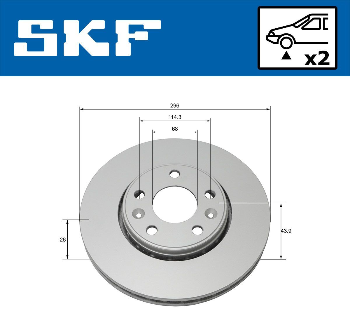 Stabdžių diskas SKF VKBD 80018 V2
