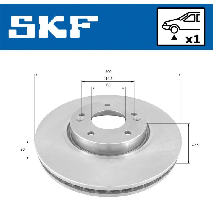 Stabdžių diskas SKF VKBD 80019 V1
