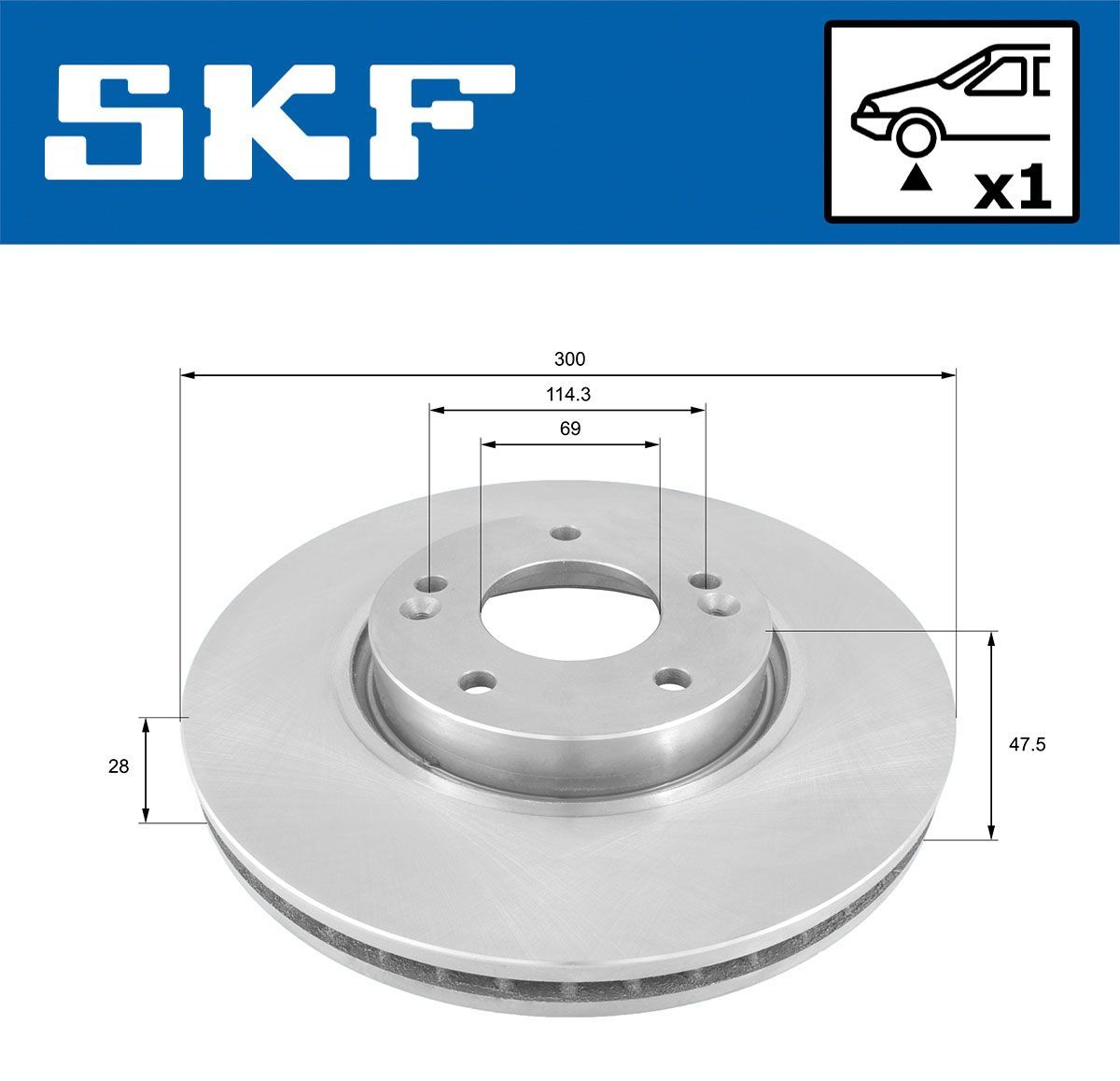 Stabdžių diskas SKF VKBD 80019 V1