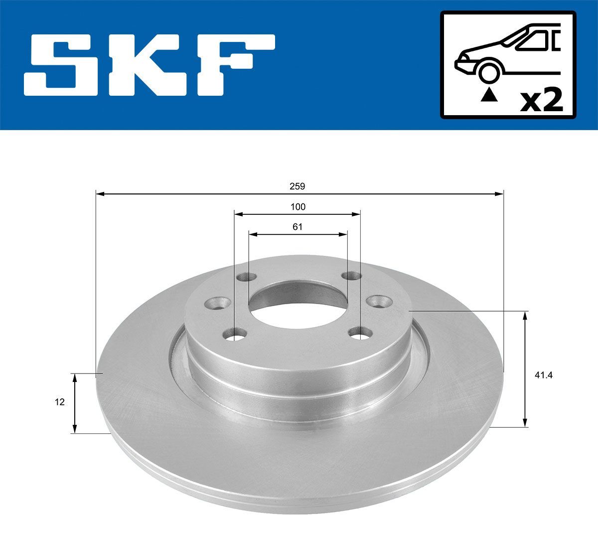 Stabdžių diskas SKF VKBD 80025 S2