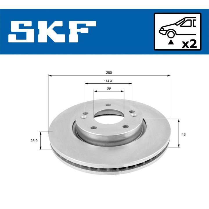 Stabdžių diskas SKF VKBD 80029 V2