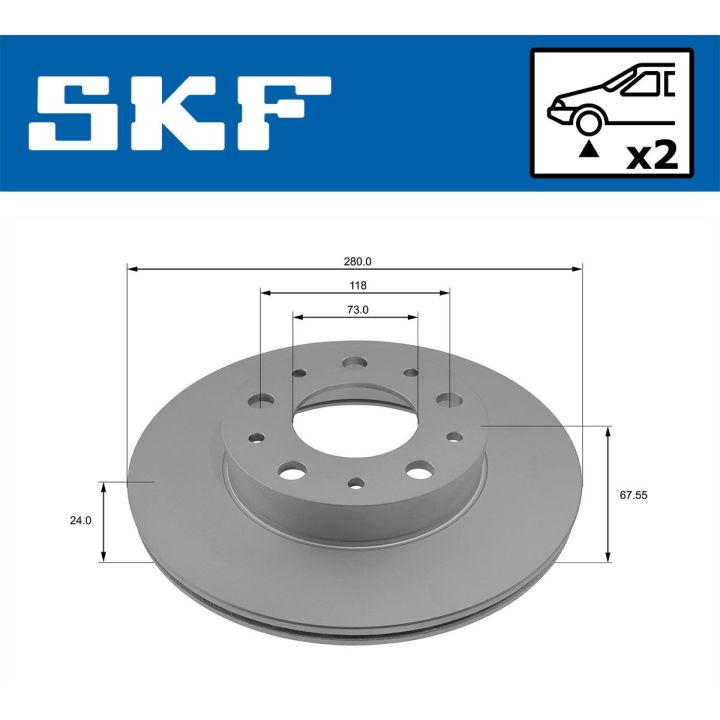 Stabdžių diskas SKF VKBD 80036 V2