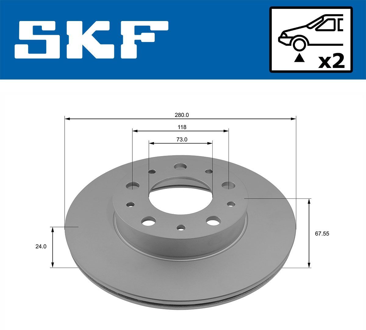 Stabdžių diskas SKF VKBD 80036 V2