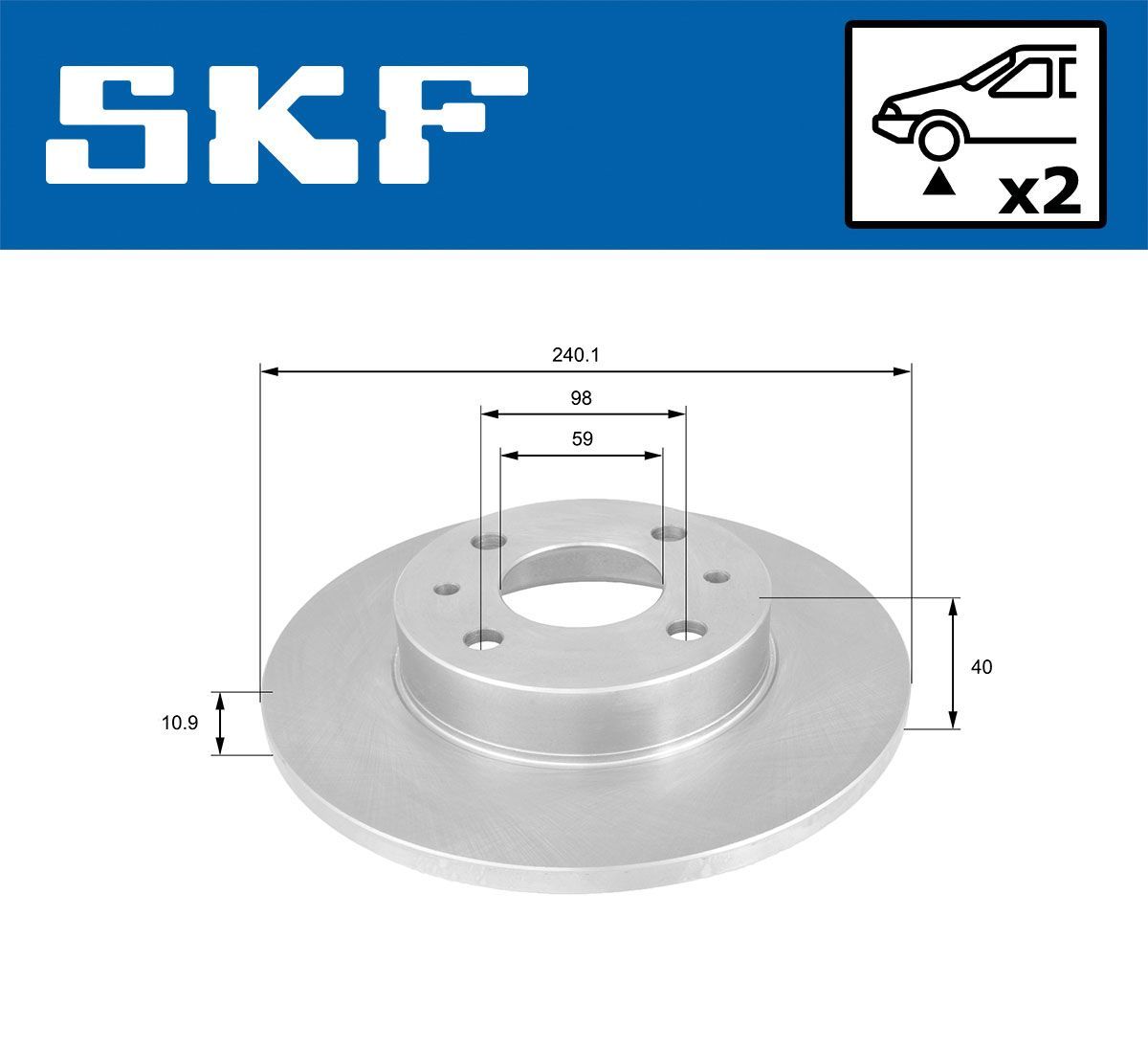 Stabdžių diskas SKF VKBD 80058 S2