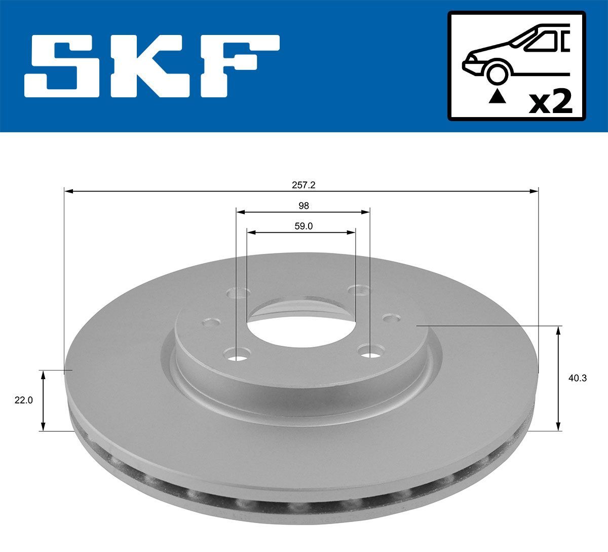 Stabdžių diskas SKF VKBD 80064 V2