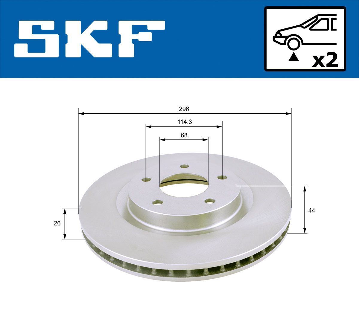 Stabdžių diskas SKF VKBD 80070 V2