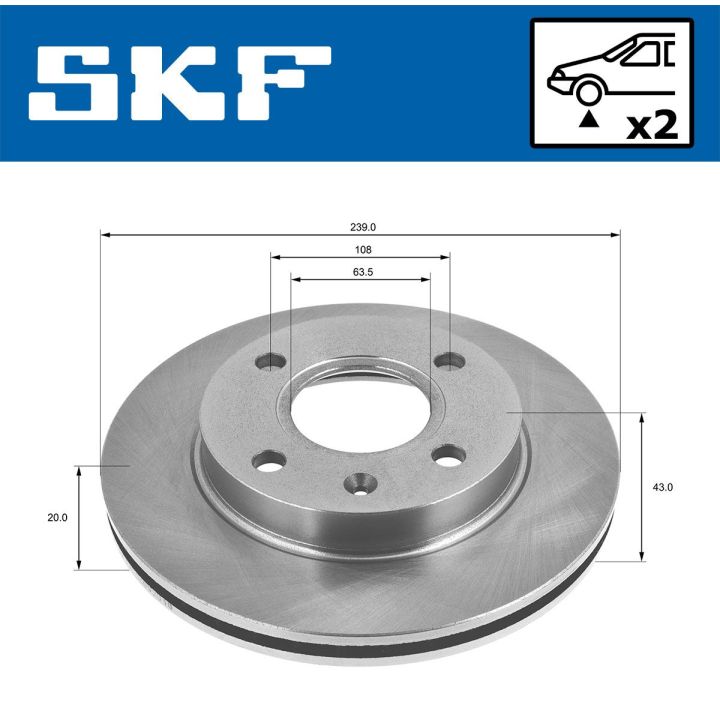 Stabdžių diskas SKF VKBD 80073 V2