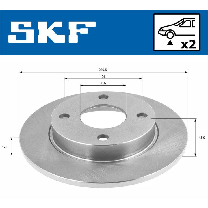 Stabdžių diskas SKF VKBD 80076 S2