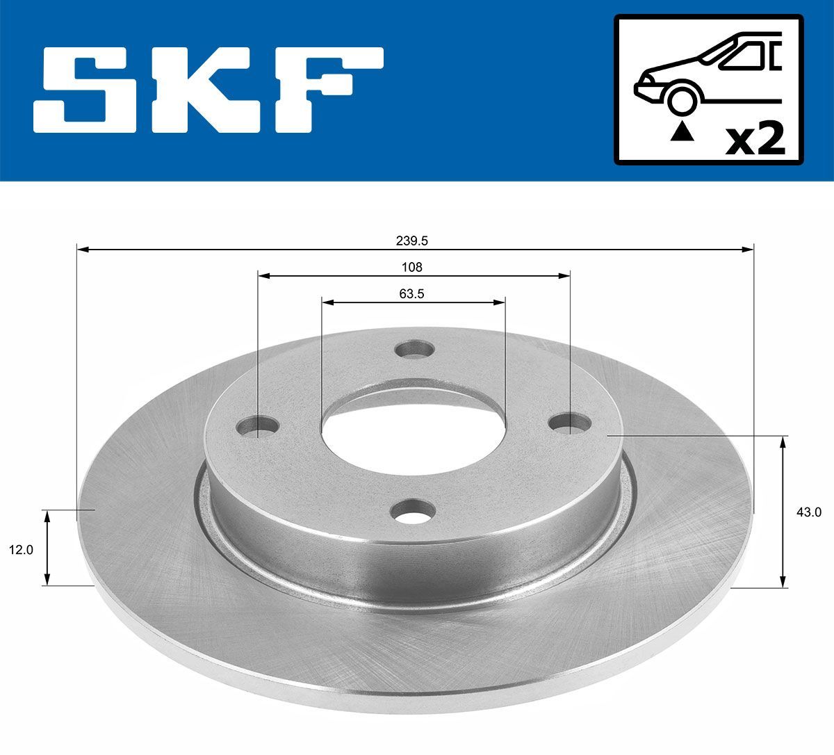Stabdžių diskas SKF VKBD 80076 S2