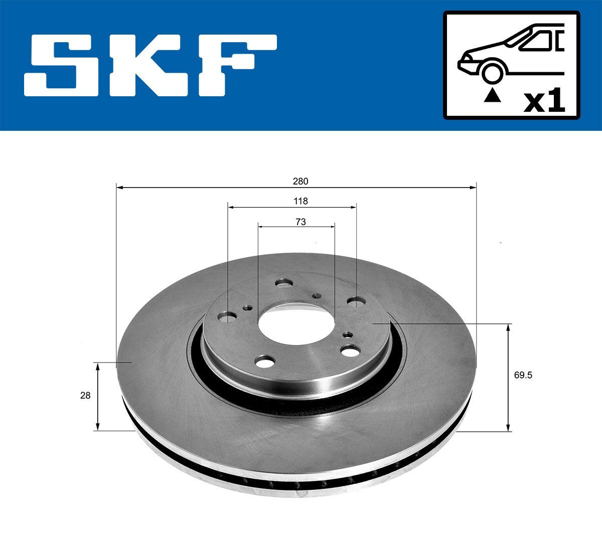 Stabdžių diskas SKF VKBD 80077 V1