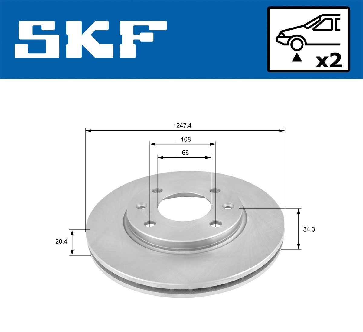 Stabdžių diskas SKF VKBD 80092 V2